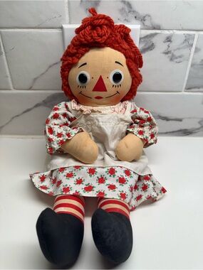 Vintage 60/ 70’s Knickerbocker Wind-Up Musical Raggedy Ann Doll Original Working